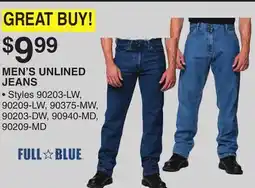 Dunham's Sports FULL BLUE MEN'S UNLINED JEANS offer