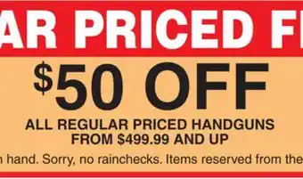 Dunham's Sports ALL REGULAR PRICED HANDGUNS offer