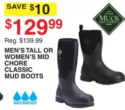 Dunham's Sports MEN'S TALL OR WOMEN'S MID CHORE CLASSIC MUD BOOTS offer