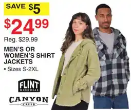 Dunham's Sports MEN'S OR WOMEN'S SHIRT JACKETS offer