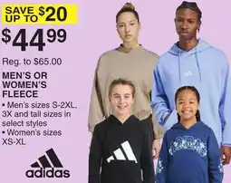 Dunham's Sports ADIDAS MEN'S OR WOMEN'S FLEECE offer