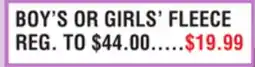 Dunham's Sports BOY'S OR GIRLS' FLEECE offer