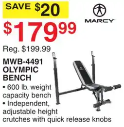 Dunham's Sports MARCY MWB-4491 OLYMPIC BENCH offer
