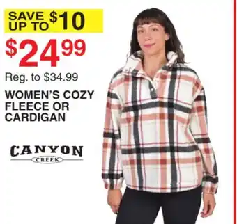 Dunham's Sports WOMEN'S COZY FLEECE OR CARDIGAN offer