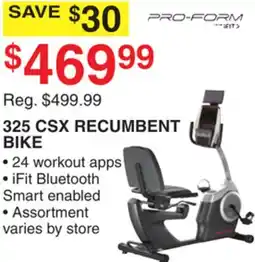 Dunham's Sports 325 CSX RECUMBENT BIKE offer