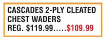 Dunham's Sports CASCADES 2-PLY CLEATED CHEST WADERS offer