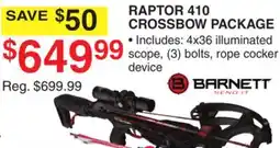Dunham's Sports BARNETT RAPTOR 410 CROSSBOW PACKAGE offer