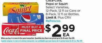 Foods Co Coca-cola, Pepsi Or Squirt offer