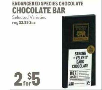 New Seasons Market Endangered Species Chocolate Chocolate Bar offer