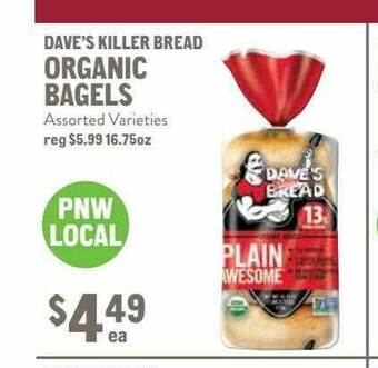 New Seasons Market Dave's Killer Bread Organic Bagels offer