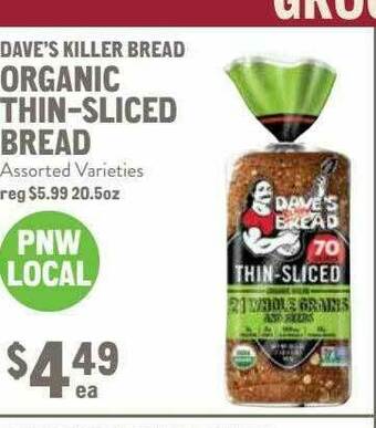 New Seasons Market Dave's Killer Bread Organic Thin-sliced Bread offer