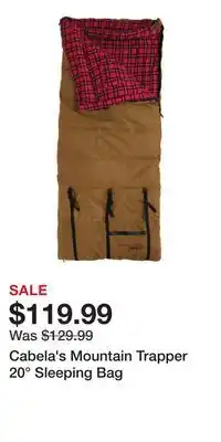 Cabela's Cabela's Mountain Trapper 20° Sleeping Bag offer