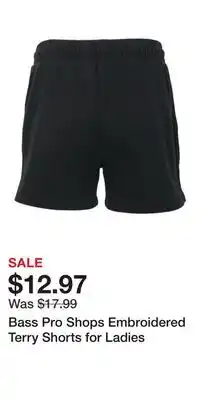 Cabela's Bass Pro Shops Embroidered Terry Shorts for Ladies offer
