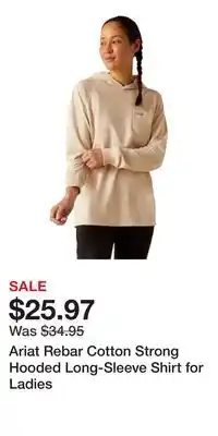 Cabela's Ariat Rebar Cotton Strong Hooded Long-Sleeve Shirt for Ladies offer