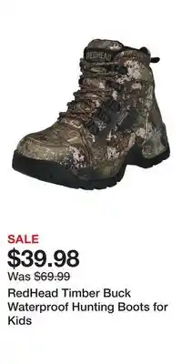 Cabela's RedHead Timber Buck Waterproof Hunting Boots for Kids offer