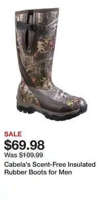 Cabela's Cabela's Scent-Free Insulated Rubber Boots for Men offer