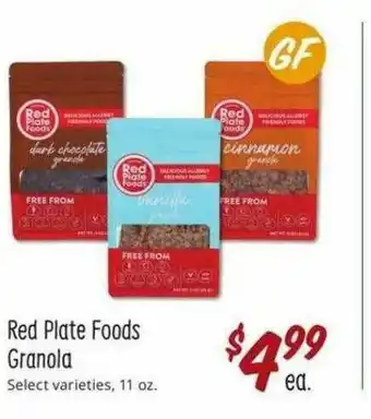 Sprouts Farmers Market Red Plate Foods Granola offer