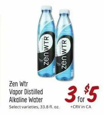 Sprouts Farmers Market Zen Wtr Vapor Distilled Alkaline Water offer