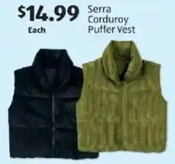 Aldi Serra Corduroy Puffer Vest offer