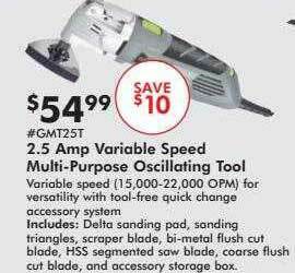 Valu Home Centers 2.5 Amp Variable Speed Multi-purpose Oscillating Tool offer
