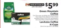 ShopRite Green Mountain Coffee / LavAzza Coffee K-Cups offer