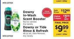 ShopRite Downy In-Wash Scent Booster or Downy or Tide Rinse & Refresh offer