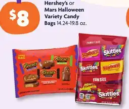 Family Dollar Hershey's or Mars Halloween Variety Candy Bags offer