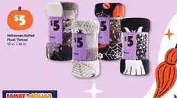 Family Dollar Halloween Rolled Plush Throws offer
