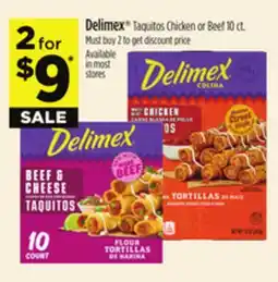 Dollar General Delimex Taquitos Chicken or Beef offer