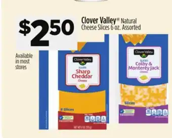 Dollar General Clover Valley Natural Cheese Slices offer