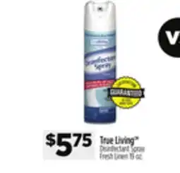 Dollar General True Living Disinfectant Spray Fresh Linen offer
