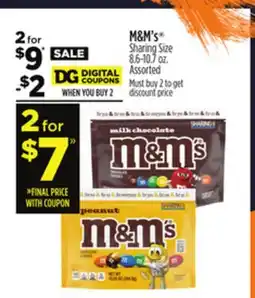 Dollar General M & M's Sharing Size offer