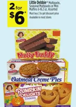Dollar General Little Debbie Multipacks, Seasonal Multipacks or Mini Muffins offer
