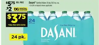 Dollar General Dasani Bottled Water offer