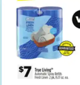 Dollar General True Living Automatic Spray Refills Fresh Linen offer