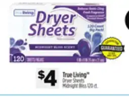 Dollar General True Living Dryer Sheets Midnight Bliss offer