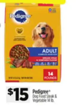 Dollar General Pedigree Dog Food Steak & Vegetable offer