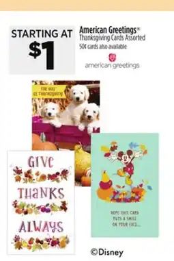 Dollar General American Greetings Thanks giving Cards offer