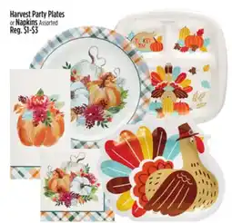 Dollar General Harvest Party Plates or Napkins offer