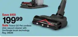 Target Tineco GO Pet cordless stick vacuum cleaner with ZeroTangle brush technology offer