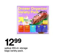 Target up&up 355-ct. storage bags variety pack offer