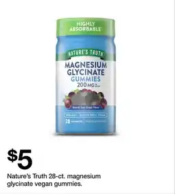 Target Nature's Truth 28-ct. magnesium glycinate vegan gummies offer