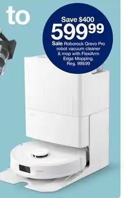 Target Roborock Qrevo Pro robot vacuum cleaner & mop with FlexiArm Edge Mopping offer