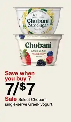 Target Select Chobani single-serve Greek yogurt offer