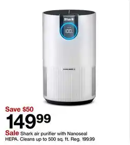 Target Shark air purifier with Nanoseal HEPA. Cleans up to 500 sq. ft offer