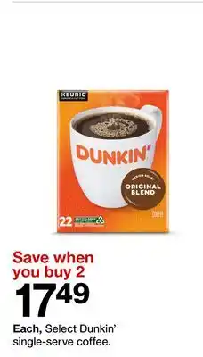 Target Dunkin' single-serve coffee offer