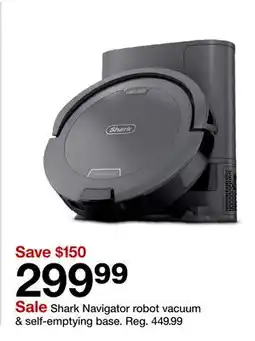 Target Shark Navigator robot vacuum & self-emptying base offer