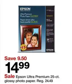 Target Epson Ultra Premium 25-ct. glossy photo paper offer