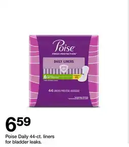 Target Poise Daily 44-ct. liners for bladder leaks offer
