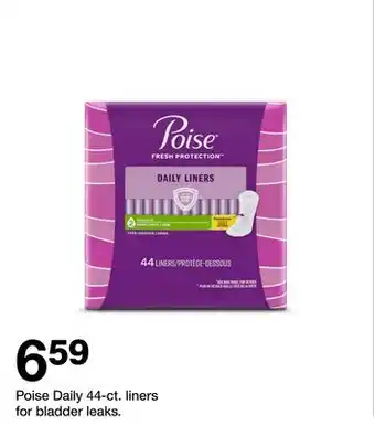 Target Poise Daily 44-ct. liners for bladder leaks offer